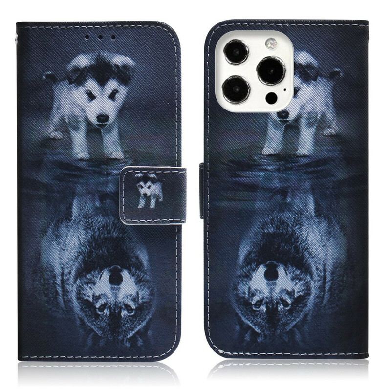 Capa Flip Para iPhone 13 Pro Max Ernesto O Lobo