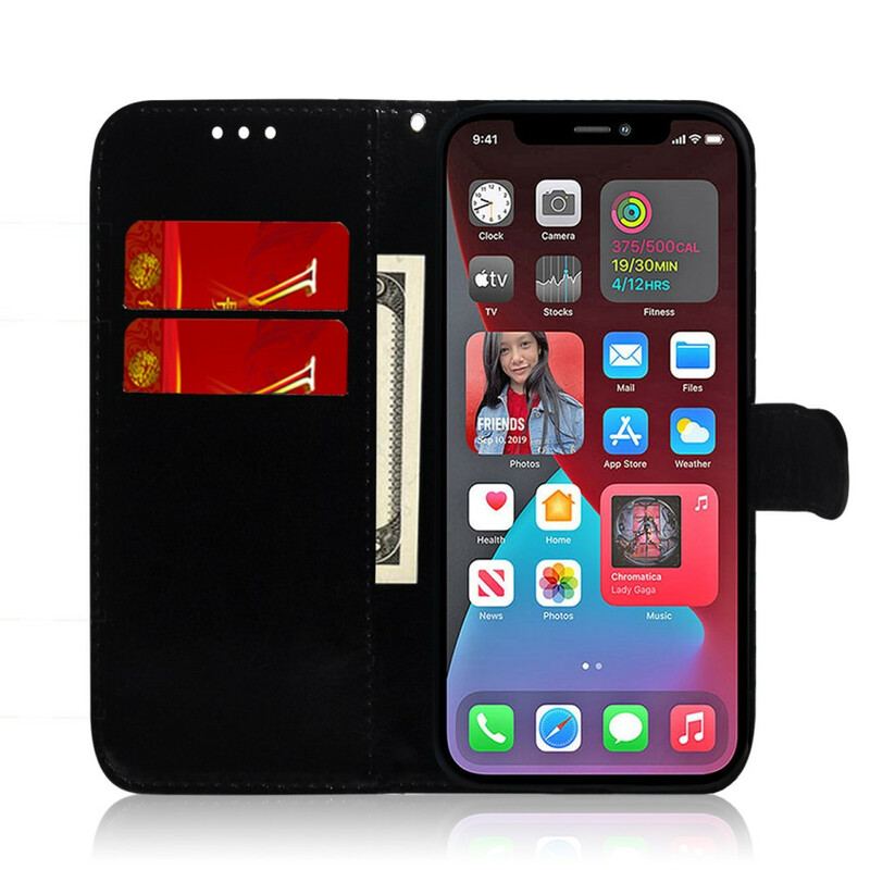 Capa Flip Para iPhone 13 Pro Max Capa De Espelho De Couro Sintético