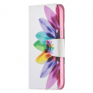 Capa Flip Para iPhone 13 Pro Max Flor Aquarela