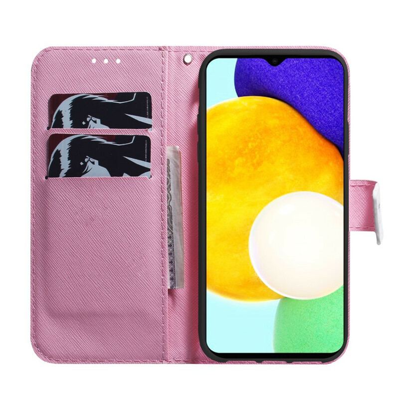 Capa Flip Para iPhone 13 Pro Max Flor Rosa Empoeirado