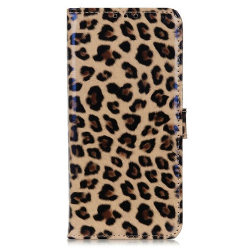 Capa Flip Para iPhone 13 Pro Max Leopardo Simples