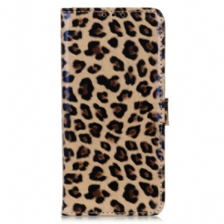 Capa Flip Para iPhone 13 Pro Max Leopardo Simples