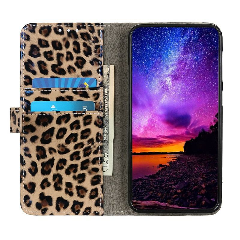 Capa Flip Para iPhone 13 Pro Max Leopardo Simples