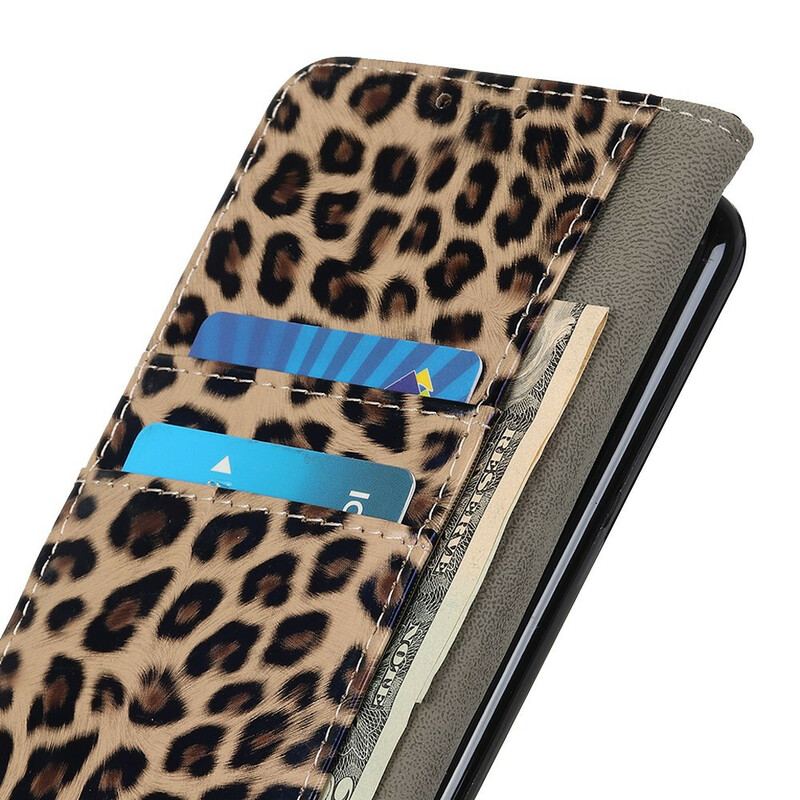 Capa Flip Para iPhone 13 Pro Max Leopardo Simples