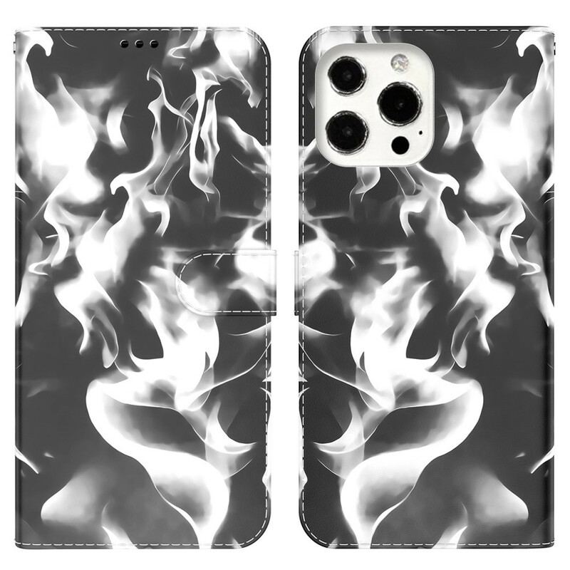 Capa Flip Para iPhone 13 Pro Max Padrão Abstrato