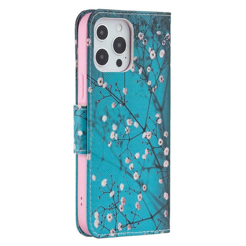 Capa Flip Para iPhone 13 Pro Max Ramo Florido