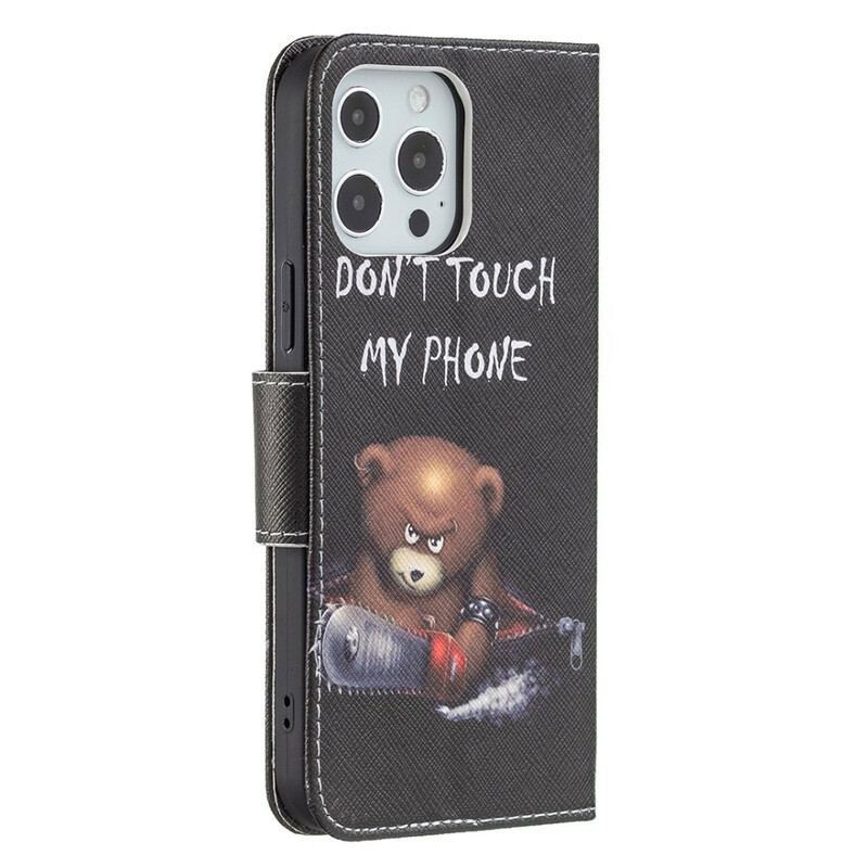 Capa Flip Para iPhone 13 Pro Max Urso Perigoso