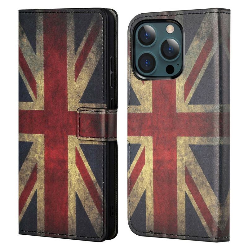 Capa Folio Para iPhone 13 Pro Max Bandeira Da Inglaterra