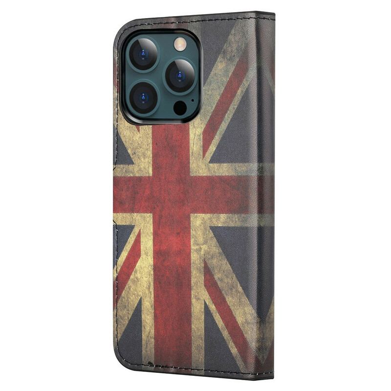 Capa Folio Para iPhone 13 Pro Max Bandeira Da Inglaterra