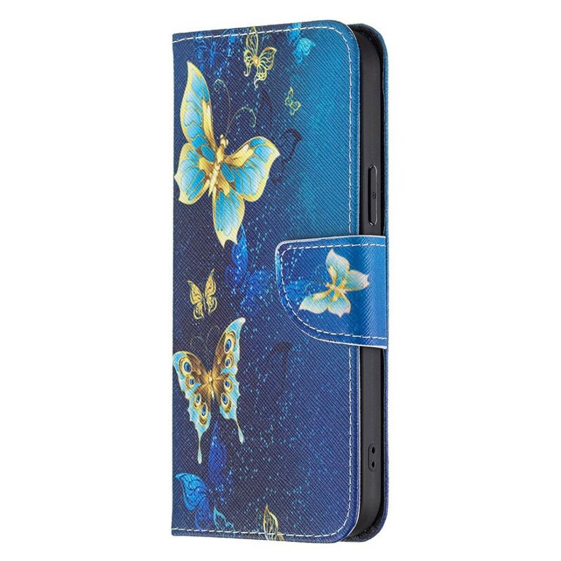 Capa Folio Para iPhone 13 Pro Max Borboletas Incríveis