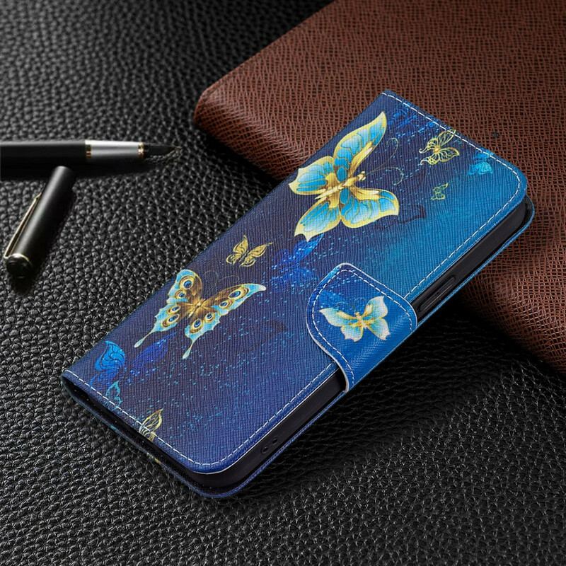 Capa Folio Para iPhone 13 Pro Max Borboletas Incríveis