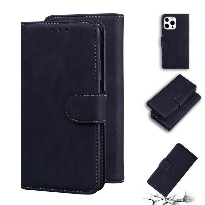 Capa Folio Para iPhone 13 Pro Max Estilo Alta Costura De Couro