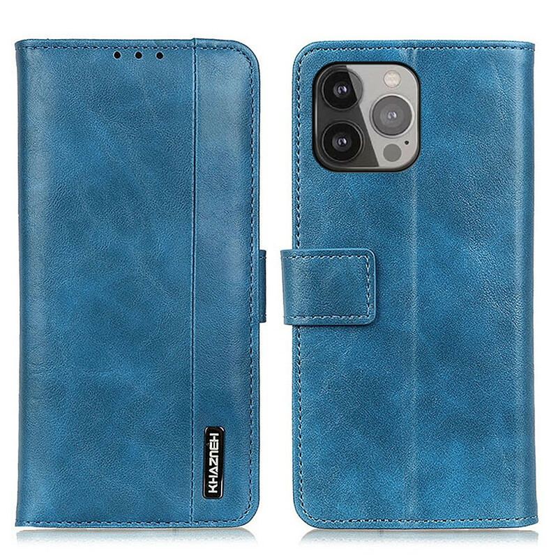 Capa Folio Para iPhone 13 Pro Max Khazneh Elegância Estilo Couro