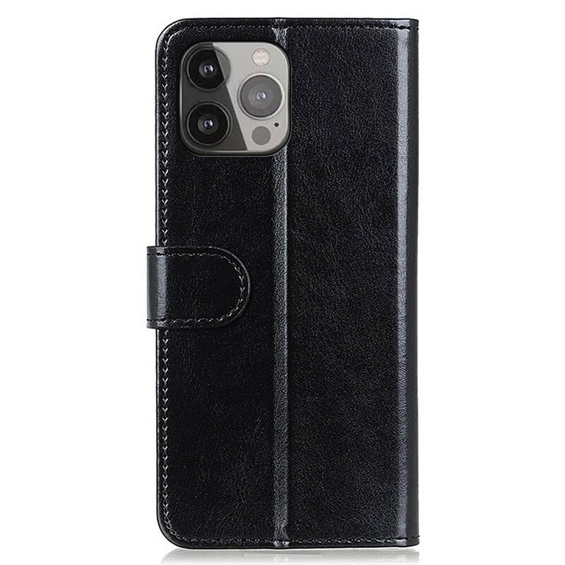 Capa Folio Para iPhone 13 Pro Max Refinamento De Couro Sintético