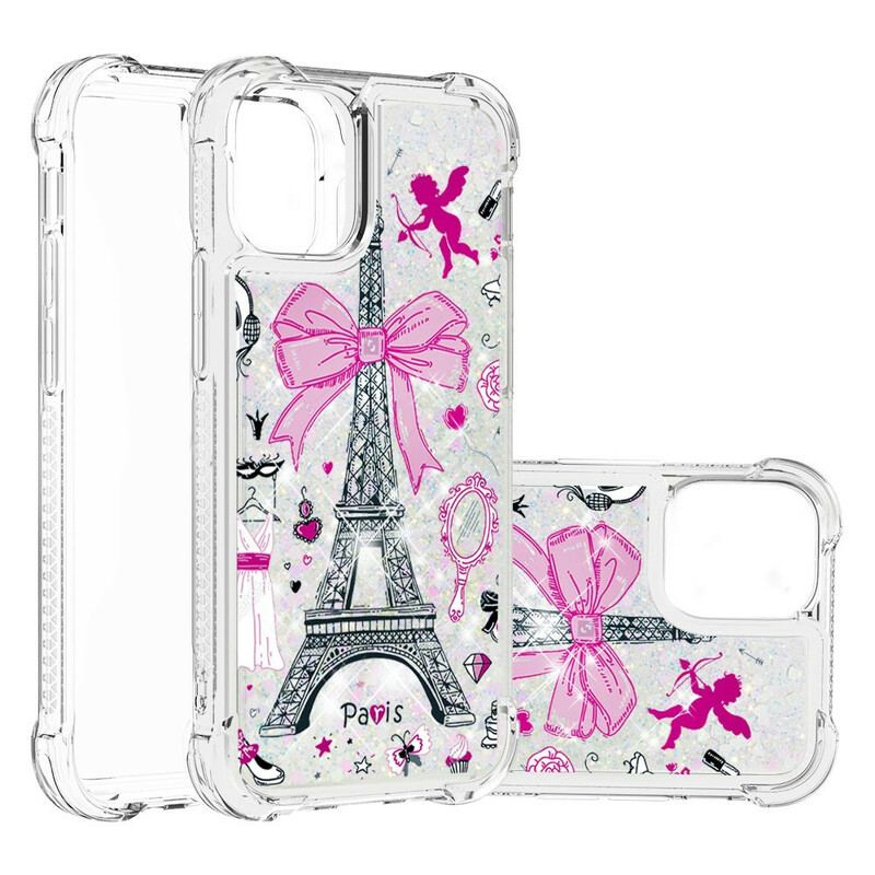 Capa Para iPhone 13 Pro Max As Lantejoulas Da Torre Eiffel