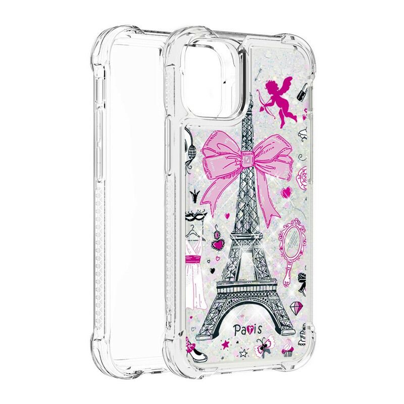 Capa Para iPhone 13 Pro Max As Lantejoulas Da Torre Eiffel