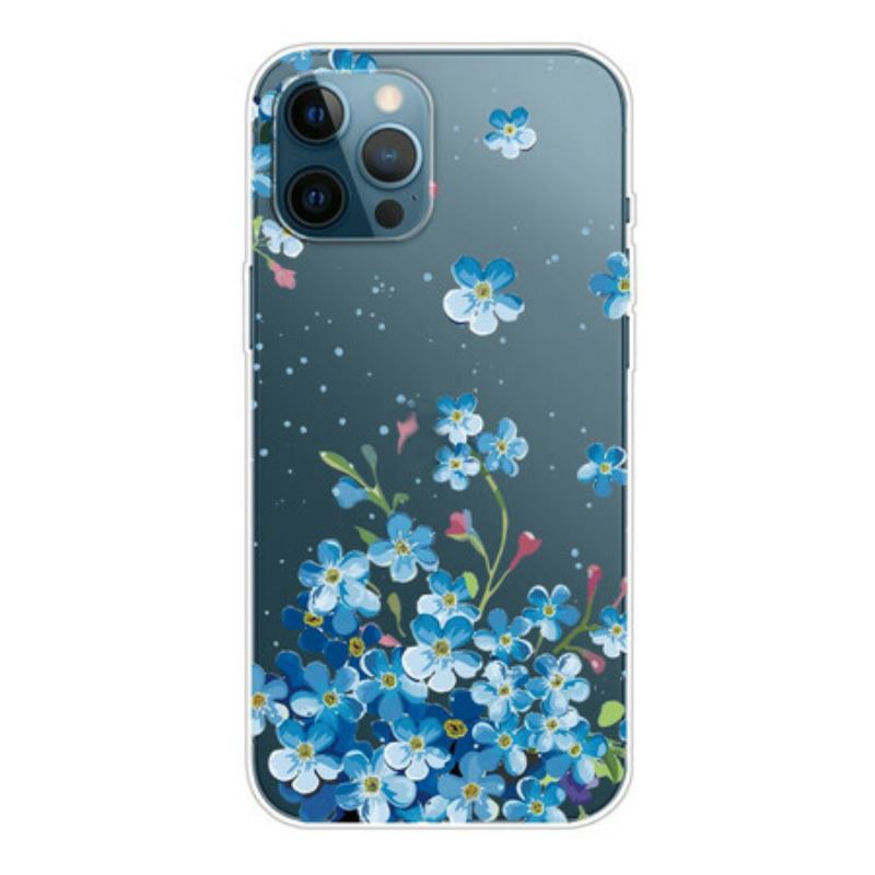 Capa Para iPhone 13 Pro Max Buquê De Flores Azuis