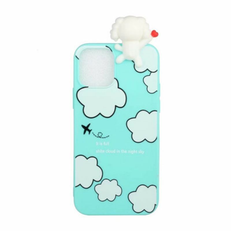 Capa Para iPhone 13 Pro Max Cachorro Nas Nuvens 3d