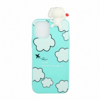 Capa Para iPhone 13 Pro Max Cachorro Nas Nuvens 3d