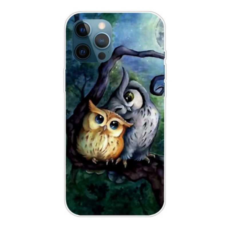 Capa Para iPhone 13 Pro Max Corujas Pintando