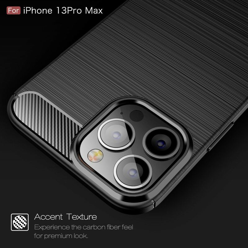 Capa Para iPhone 13 Pro Max Fibra De Carbono Escovada