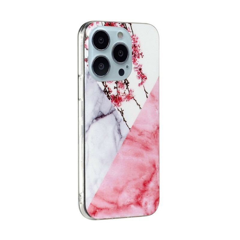 Capa Para iPhone 13 Pro Max Flor De Ameixa Marmorizada