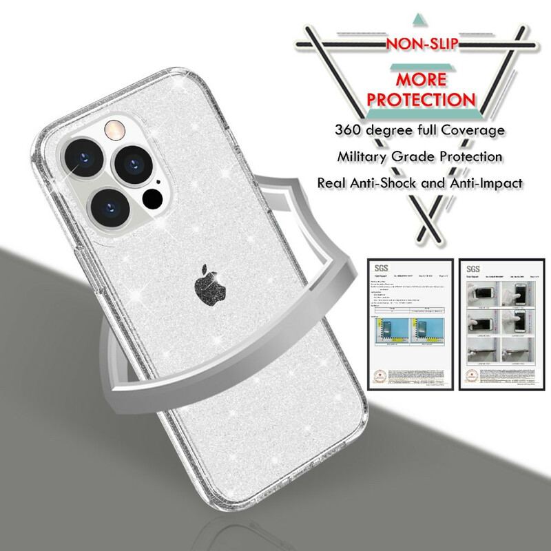 Capa Para iPhone 13 Pro Max Lantejoulas Transparentes