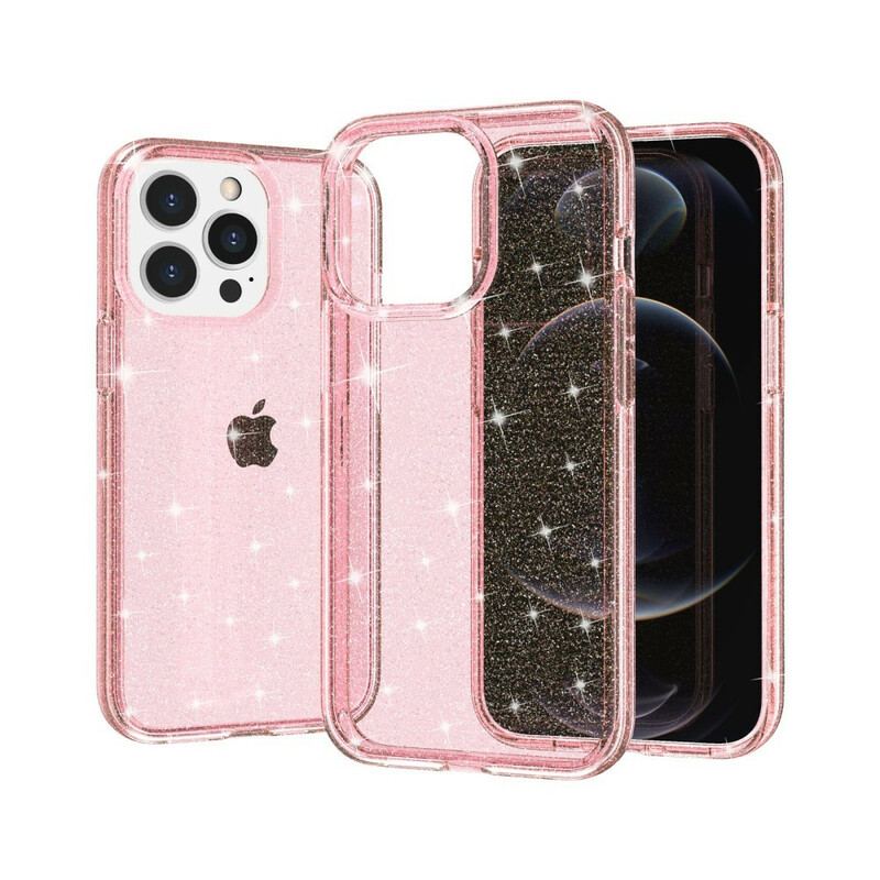 Capa Para iPhone 13 Pro Max Lantejoulas Transparentes