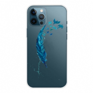 Capa Para iPhone 13 Pro Max Linda Pena Azul