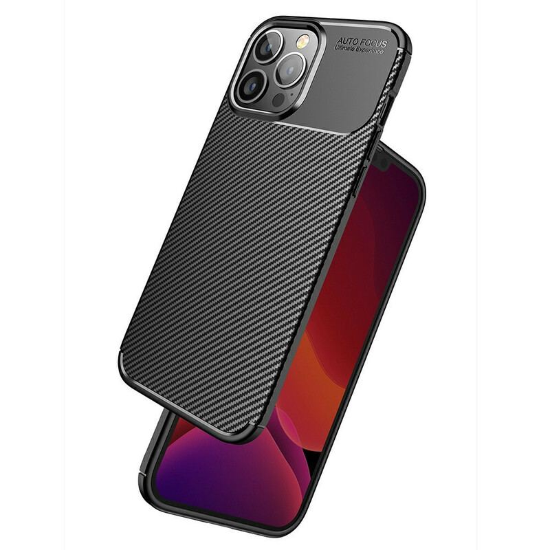 Capa Para iPhone 13 Pro Max Textura Flexível De Fibra De Carbono