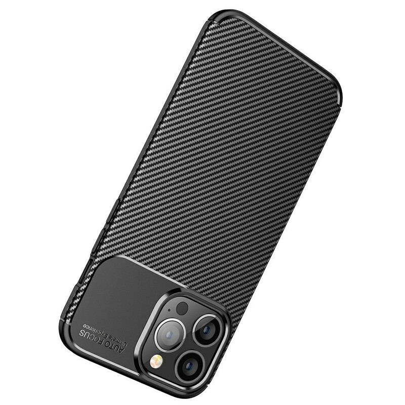 Capa Para iPhone 13 Pro Max Textura Flexível De Fibra De Carbono