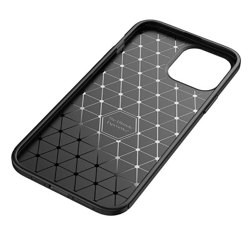 Capa Para iPhone 13 Pro Max Textura Flexível De Fibra De Carbono