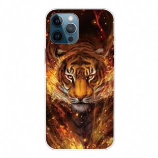 Capa Para iPhone 13 Pro Max Tigre Flexível