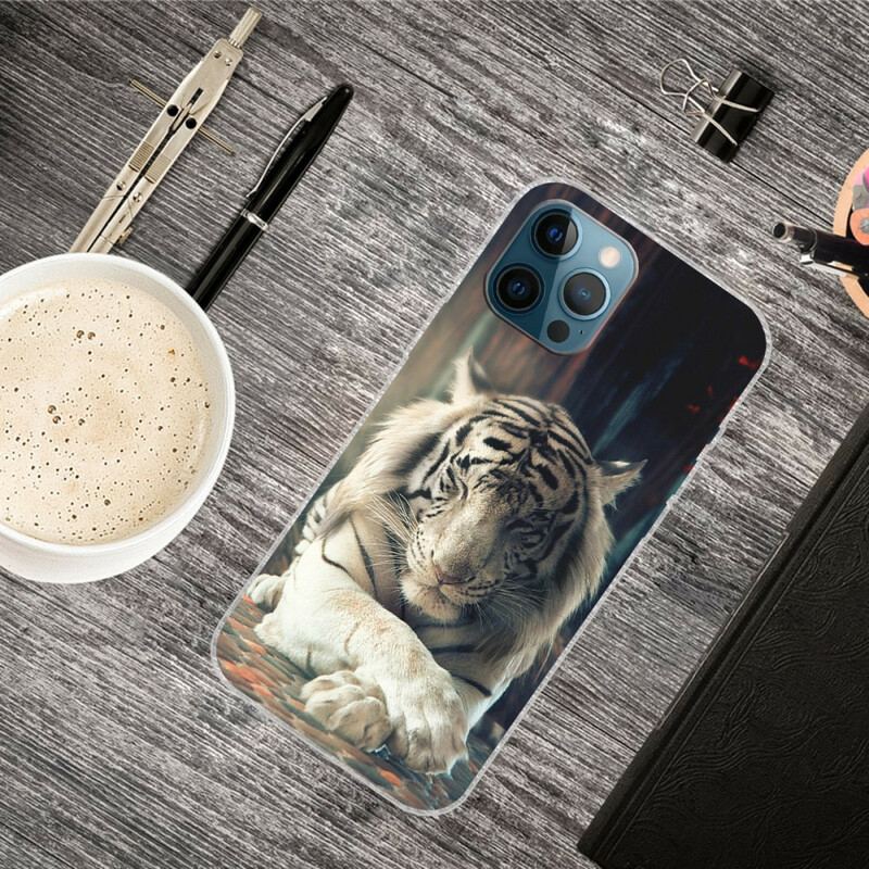 Capa Para iPhone 13 Pro Max Tigre Flexível