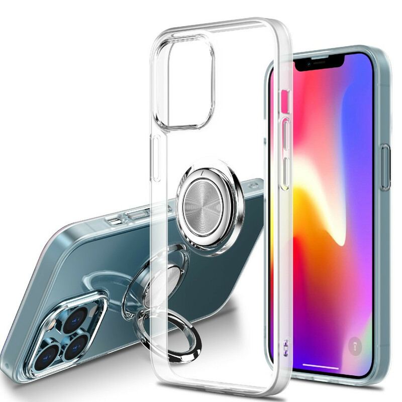 Capa Para iPhone 13 Pro Max Transparente Com Suporte De Anel