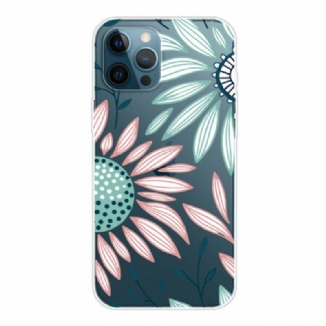 Capa Para iPhone 13 Pro Max Uma Flor Transparente