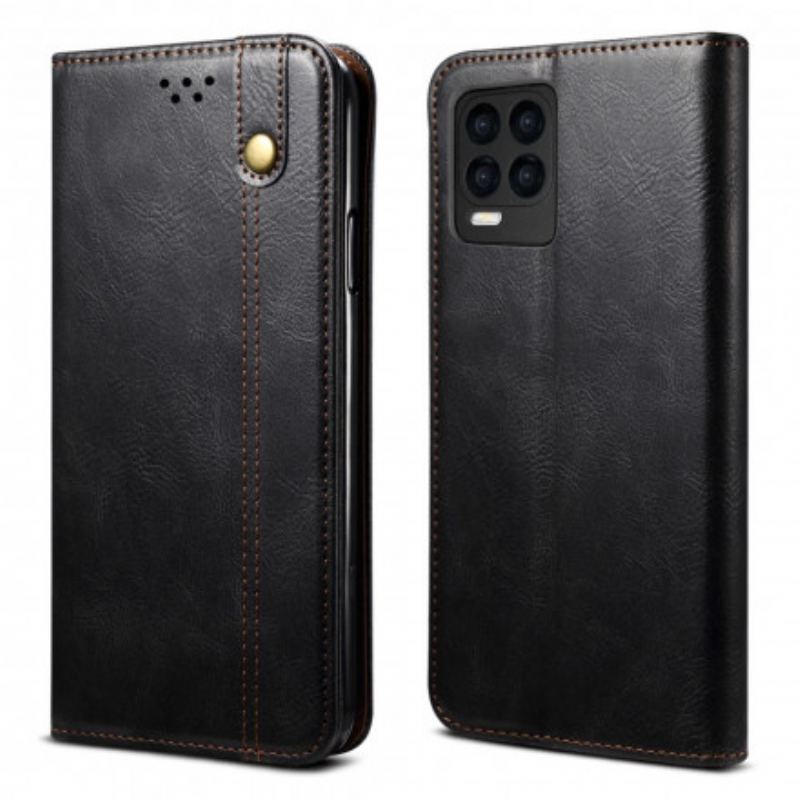 Capa De Celular Para Realme 8 / 8 Pro Flip Couro Sintético Encerado