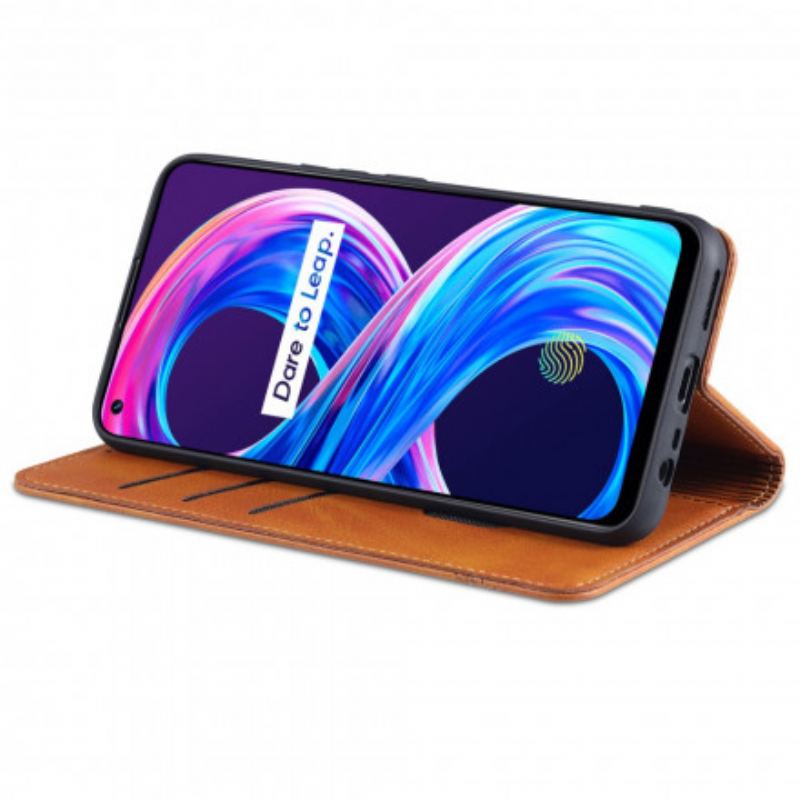 Capa De Celular Para Realme 8 / 8 Pro Flip Estilo De Couro Azns