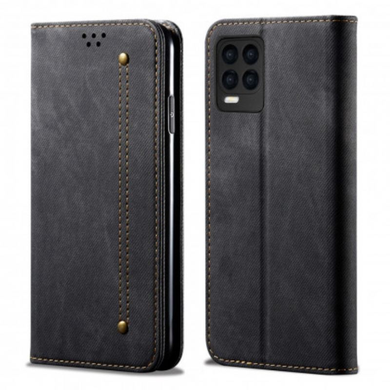 Capa De Celular Para Realme 8 / 8 Pro Flip Tecido Jeans