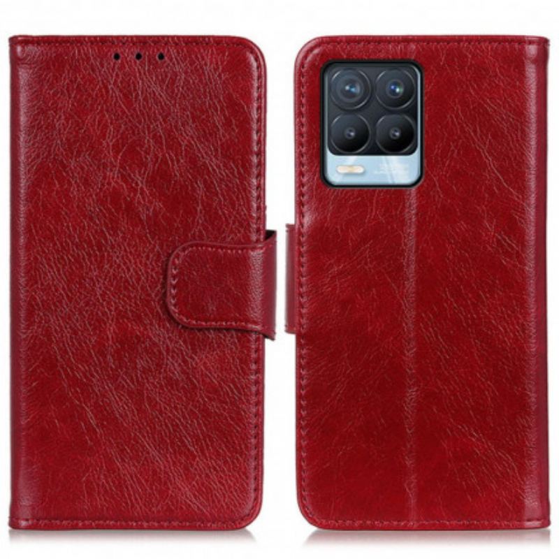 Capa De Couro Para Realme 8 / 8 Pro Couro Napa Rachado