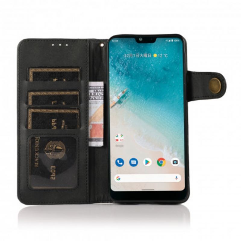 Capa Em Pele Para Realme 8 / 8 Pro Botão Magnético Khazneh