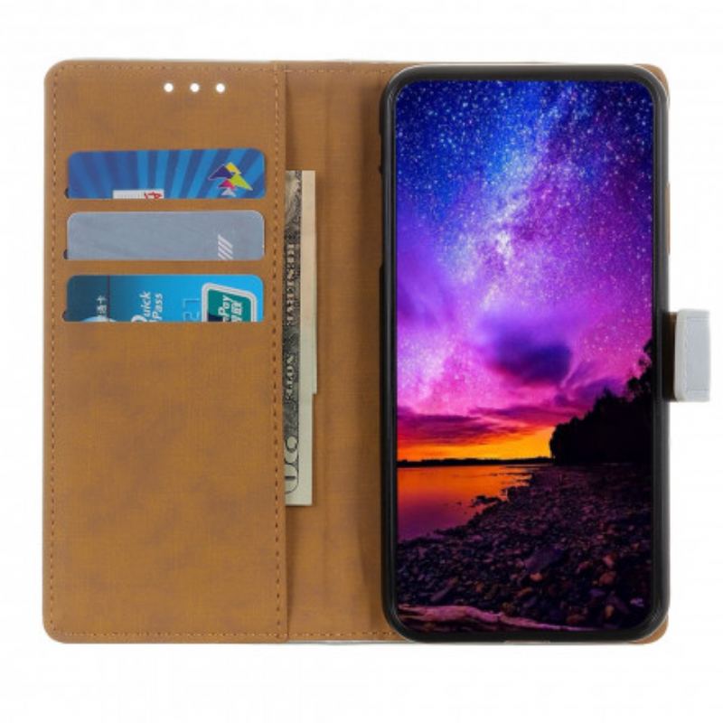 Capa Em Pele Para Realme 8 / 8 Pro Couro Sintético Liso