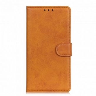 Capa Flip Para Realme 8 / 8 Pro Efeito De Couro Fosco Retrô