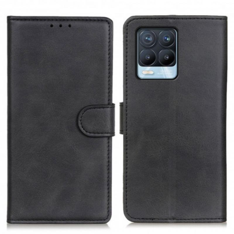 Capa Flip Para Realme 8 / 8 Pro Efeito De Couro Fosco Retrô