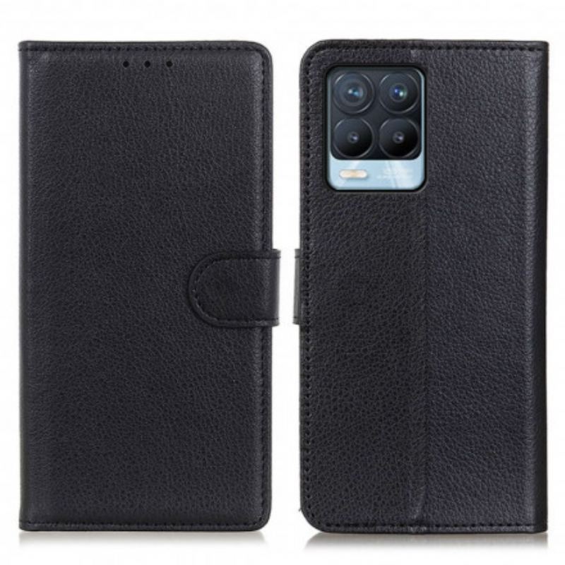 Capa Folio Para Realme 8 / 8 Pro Couro Falso Tradicional