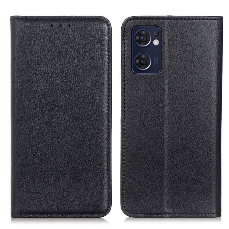 Capa De Celular Para Oppo Find X5 Lite Flip Couro Rachado De Lichia