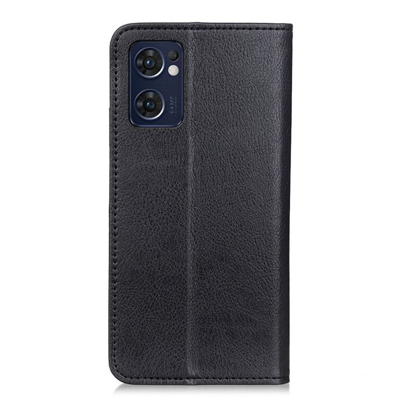 Capa De Celular Para Oppo Find X5 Lite Flip Couro Rachado De Lichia