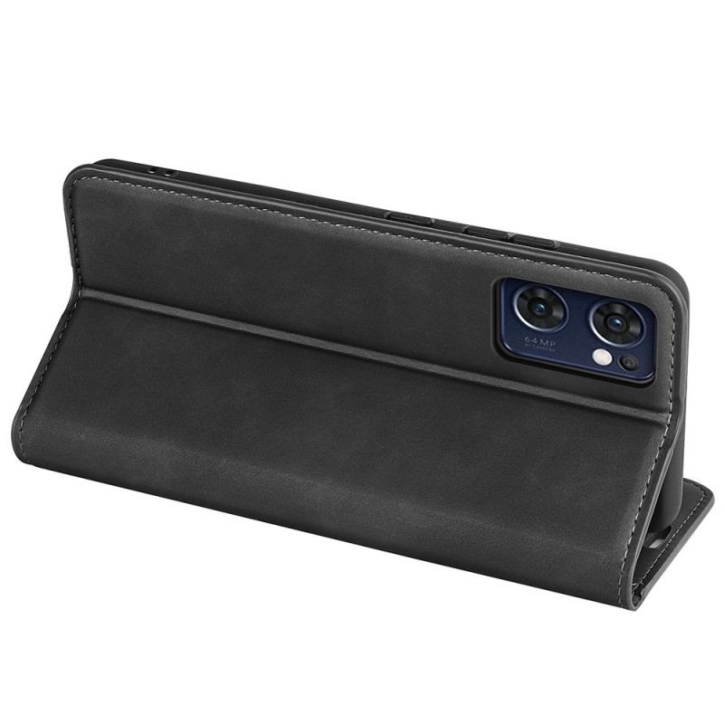 Capa De Celular Para Oppo Find X5 Lite Flip Couro Sintético Liso