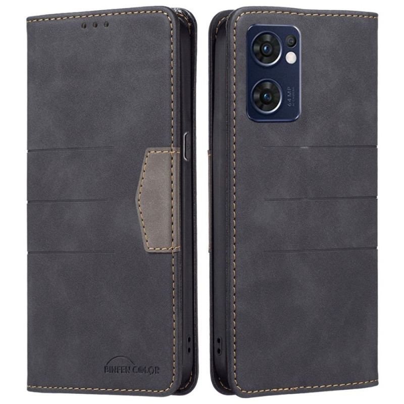 Capa De Celular Para Oppo Find X5 Lite Flip Estilo De Couro Cor Binfen