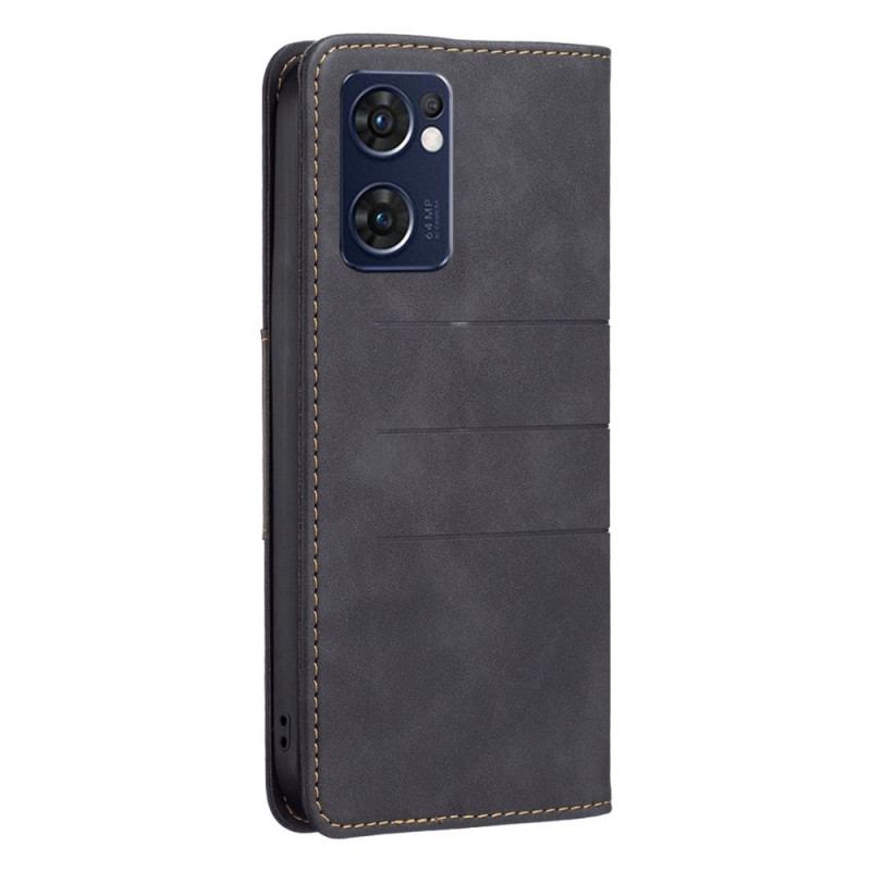 Capa De Celular Para Oppo Find X5 Lite Flip Estilo De Couro Cor Binfen